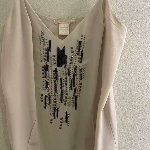 Gold Hawk Beaded Silk Tank Top - Picture 2 of 10